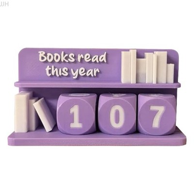 3D Printed Books Read This Year Sign Reading Goal Display Counter New Book Gift