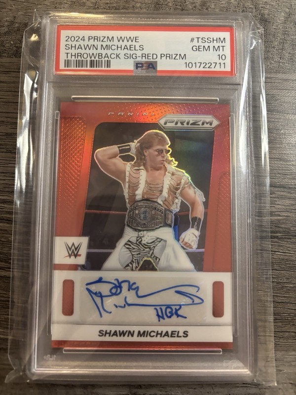 2024 Panini Prizm WWE Shawn Michaels Red Prizm Auto /99 PSA 10 #TS-SHM