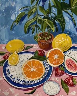 Diamond Art Kits for Adults, Citrus Lemon Fruit 5D DIY Diamond Painting Kits fo 