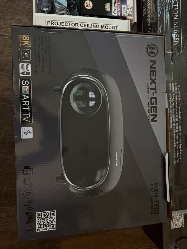Next-Gen PX4-Pro UST Laser Smart TV Projector 8K Max 1080p 8200lm with screen