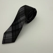 APT. 9 Black & Gray Plaid Tie, Classic Modern Menswear , 100% Polyester