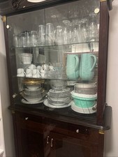COLLECTION ONLY! Display Cabinet 2 Pieces Glass One part. Brown