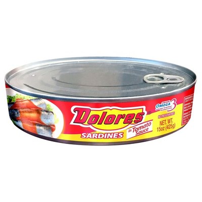 Dolores Sardines in Tomato Sauce, Canned Sardinas En 15 ounce (Pack of 1)