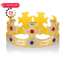 Apausvcm Regal Gold King Crown, Soft Birthday Crown One Size,