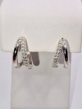 2 Ct Round Cut Simulated Diamond Women's Hoop Earring In 14K White Gold Plated