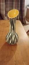 Beswick Ceramic Vintage Zebrette Vase Black White Yellow