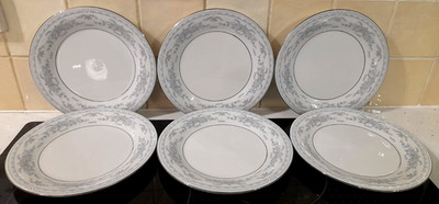 VINTAGE CROWN MING JIAN SHIANG FINE CHINA ROSE POINT SIX DESSERT / SALAD PLATES