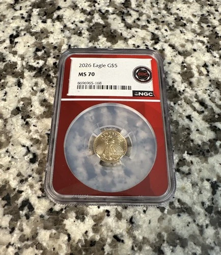 2026 $5 American Gold Eagle 1/10 oz NGC MS70 Red Holder