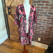 Arizona Jean Co. Velvet Burnout Floral Kimono Robe Size M/L
