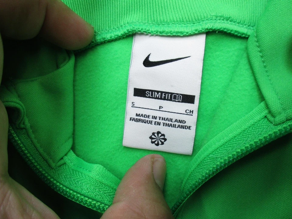 巴西夹克男式 S 绿色学院职业足球全拉链耐克修身版型 — 第 3/4 张图片