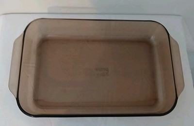 Vintage Pyrex #233-R Amber Brown Glass Baking Pan Casserole Dish 13 x 9 x 2  3QT