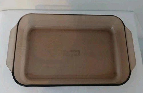 Vintage Pyrex #233-R Amber Brown Glass Baking Pan Casserole Dish 13”x 9”x 2” 3QT