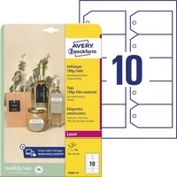 Avery Zweckform AnhäNger Folie Matt 90 X 50 Mm Weiß 100 StüCk Auf 10 Blatt A4
