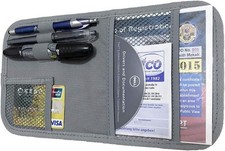 Car Sun Visor Organizer, Auto Visor Holder Interior Accessories Pocket Grey