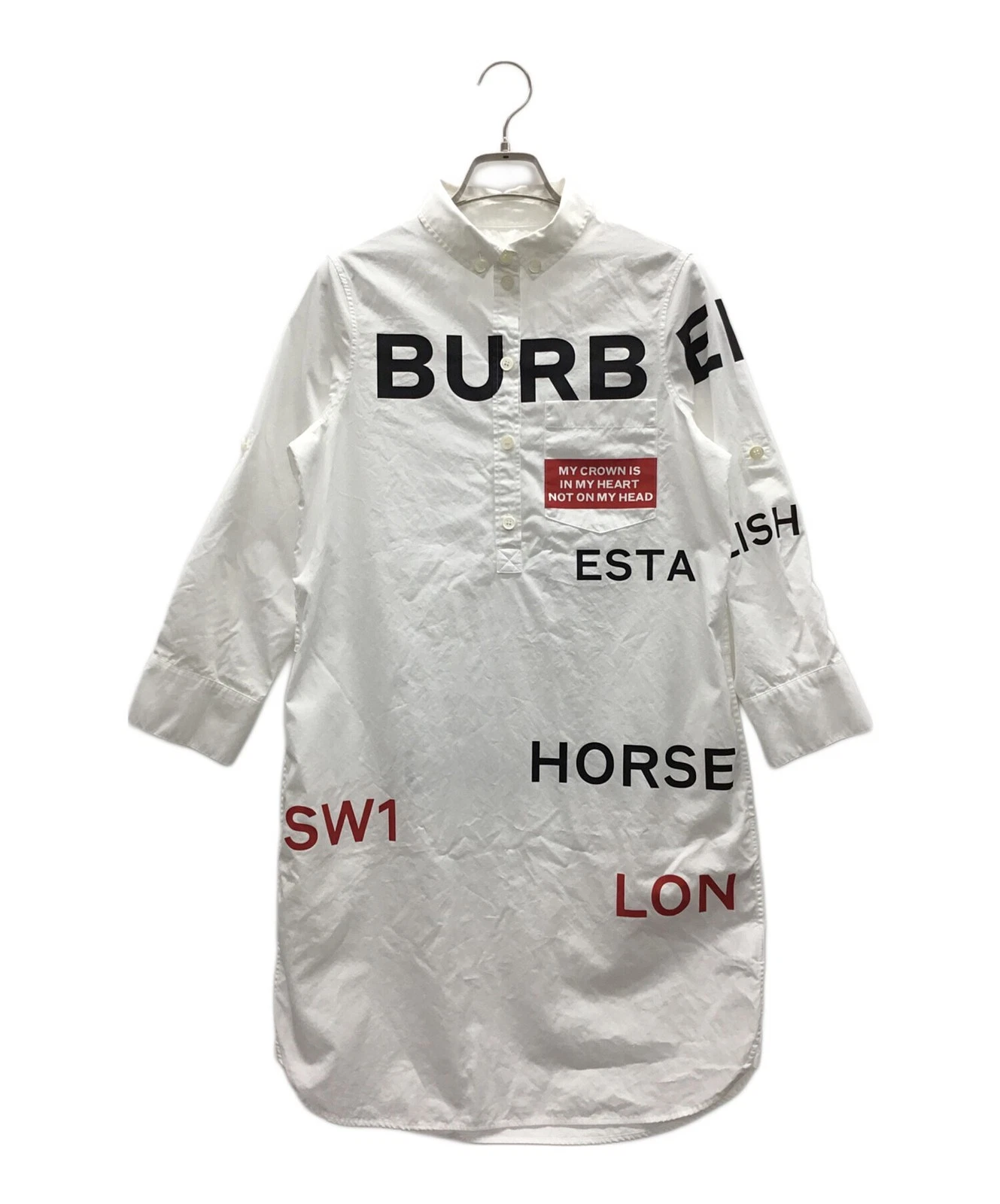 Abito camicia manica lunga BURBERRY bianco 8013907 dal Giappone