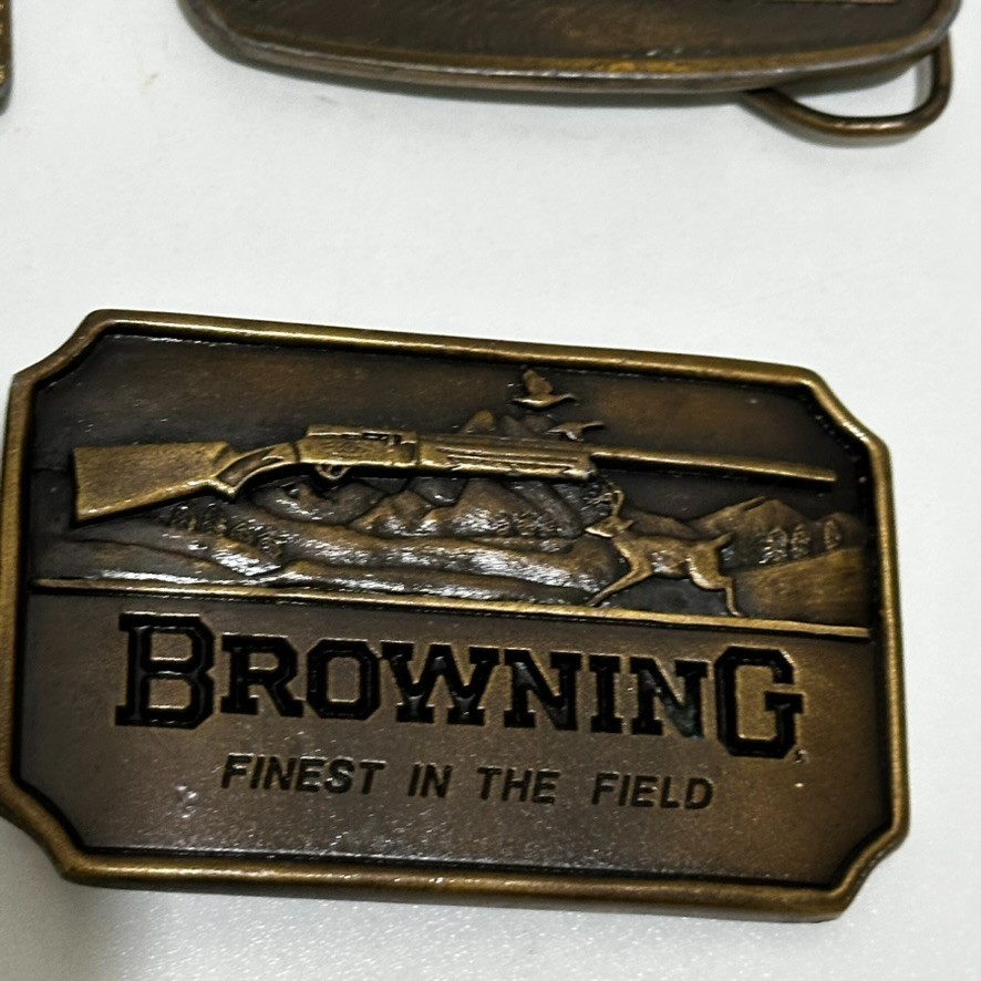 Vintage Belt Buckle Lot Six - Browning Pearl Drums Winchester & More B4 image 4
