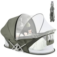 Bedside Bassinet for Baby, Portable Baby Bassinet Travel Bed with Mosquito Ne...