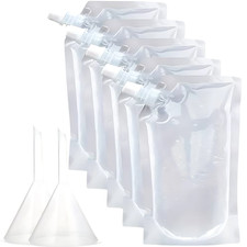 Clear Plastic Spouted Alcohol Juice Drink Festivals Bag Pouch 500ML Reusable