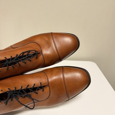 Allen Edmonds Brantley Boots Brown Leather Cap Toe Lace 