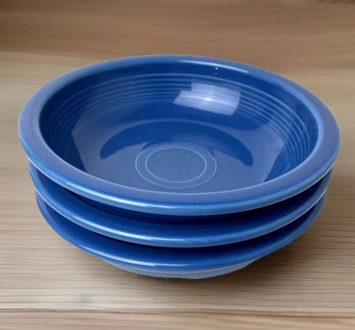 3 Fiesta Ware Cereal Soup Pasta Large Bowl  8 1/4" Lapis Blue Classic Rim