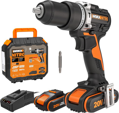 WORX WX352 Akku Schlagbohrschrauber Set 20V - Bürstenloser Motor - Zum Schrauben