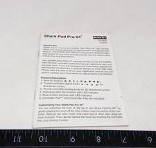Shark Pad Pro 64 Controller Instruction Manual Only Interact SV-362A 64 N64