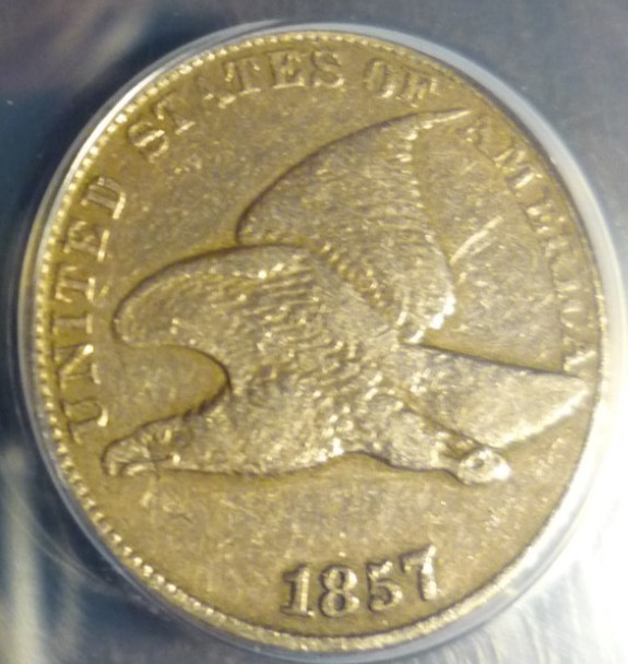 1857 GRADED FLYING EAGLE(NICE TONE!!!!)(VF20)(ANACS) CENT-BEAUTY!!