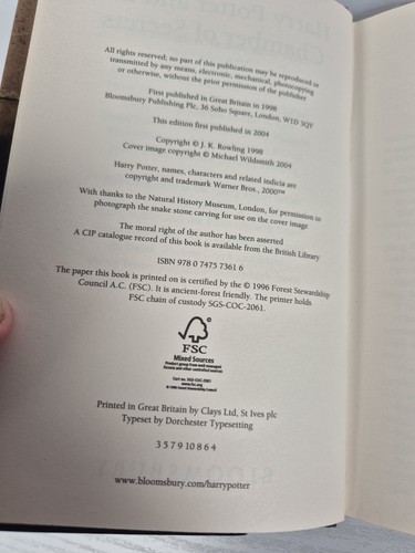 Harry Potter and the Chamber of Secrets J. K. Rowling Adult Hardcover Edition A - Picture 6 of 7