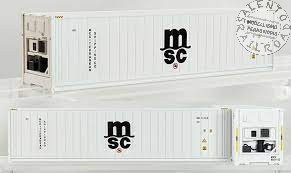 Piraten PI12402 2er Set Kühlcontainer 40'' HC MSC MSC weiß - 1:87 H0