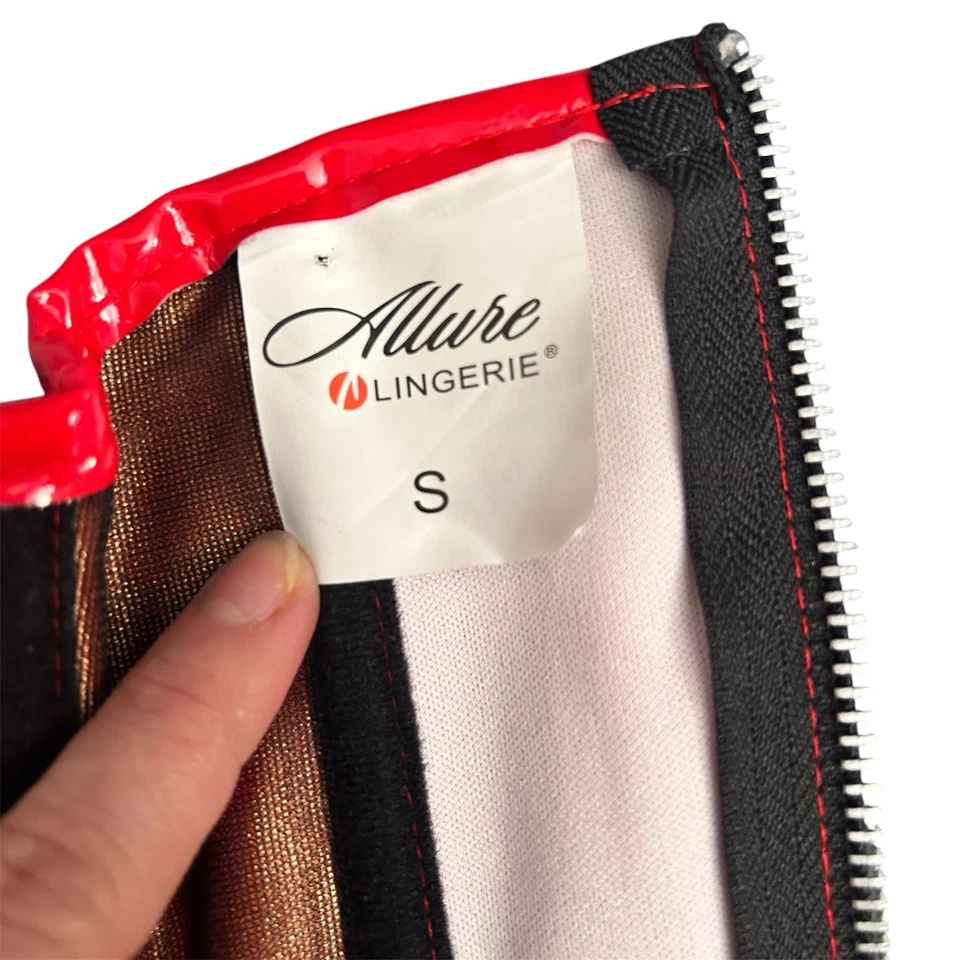 Красный цветочный под грудь силуэт молнии спереди Shapewear корсет Sz S - Изображение 4 из 4