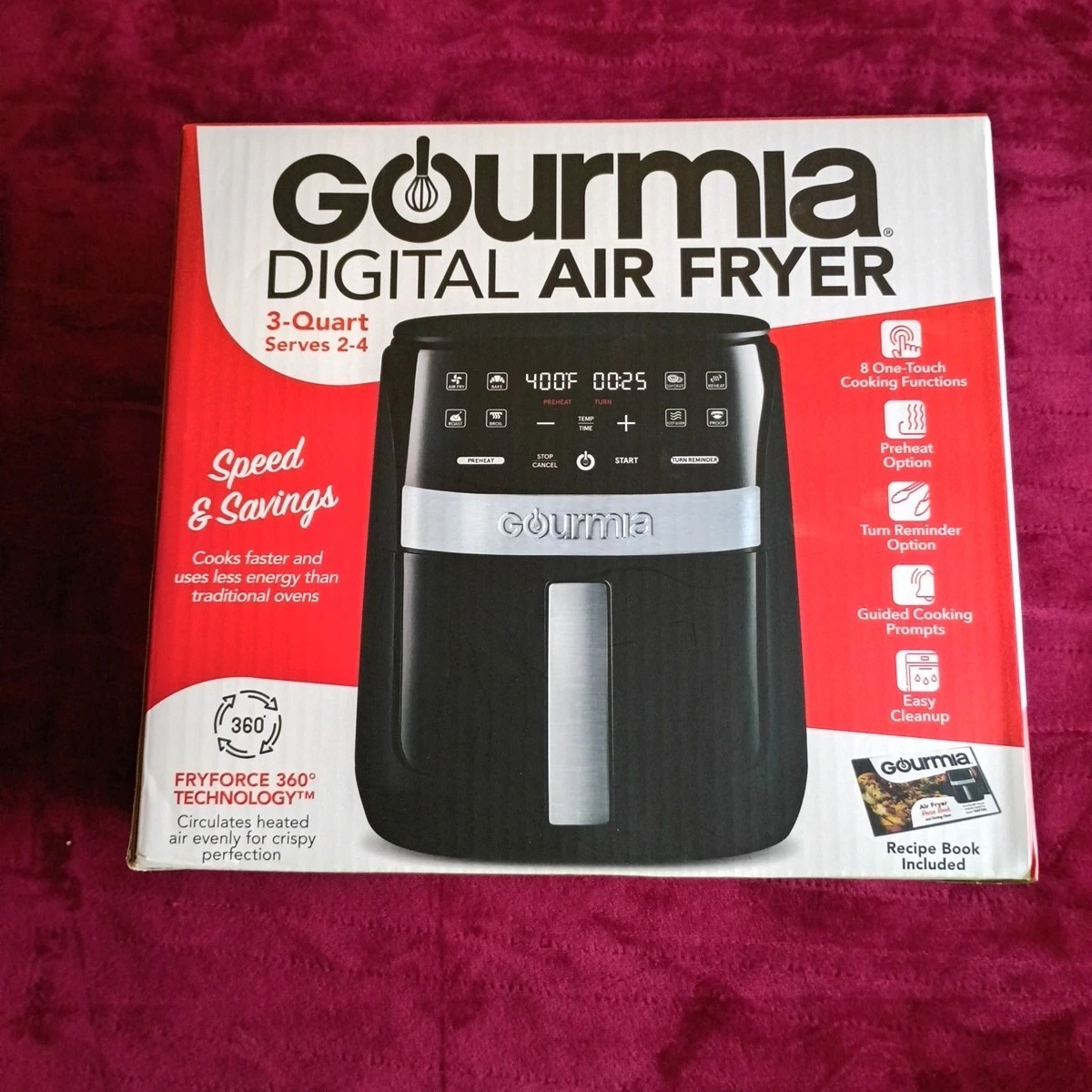 Gourmia 3Qt Digital Air Fryer Unopened(282