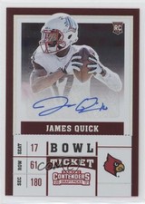 2017 Contenders Draft Picks College Bowl Ticket 24/99 James Quick #135 Auto 1u6