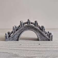 Large Grey Miniature Bridge Ornament for Terrarium, Zen Garden, Fairy Garden, Bo