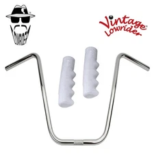 Original Lowrider 16" 22.2 D Handlebar Chrome 120mm Grips Sparkle/White