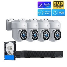 5MP Wired PoE CCTV Security Camera System Kit Outdoor 4K 8CH NVR HDD for Home UK