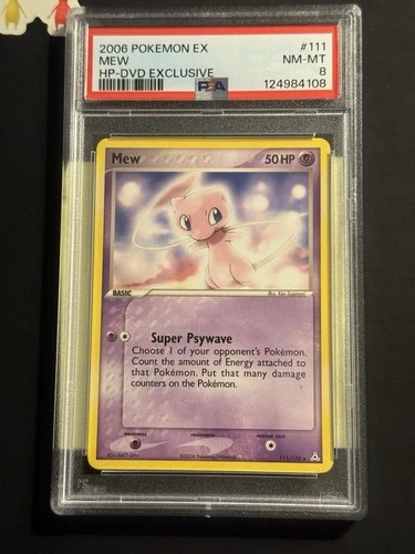 2006 POKEMON EX HOLON PHANTOMS DVD EXCLUSIVE #111 MEW PSA 8 VERY LOW POP