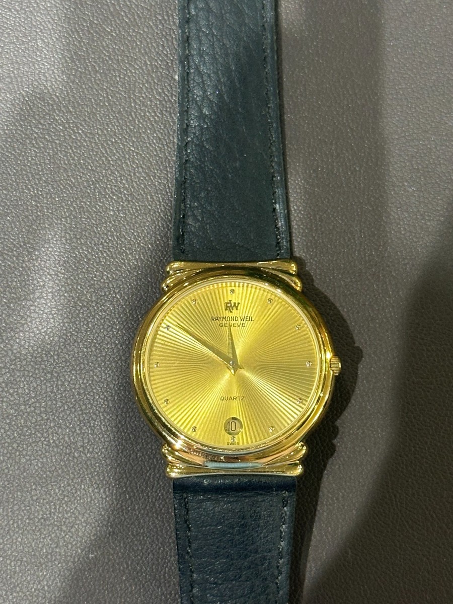 Raymond Weil Gold Dial Watch Leather New | eBay