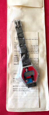 Vintage 1980s Michael Jackson Digital Watch Black Band Original Packaging