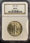 1942 Walking Liberty SILVER Half Dollar NGC MS65-Superb GEM! Lightly Toned