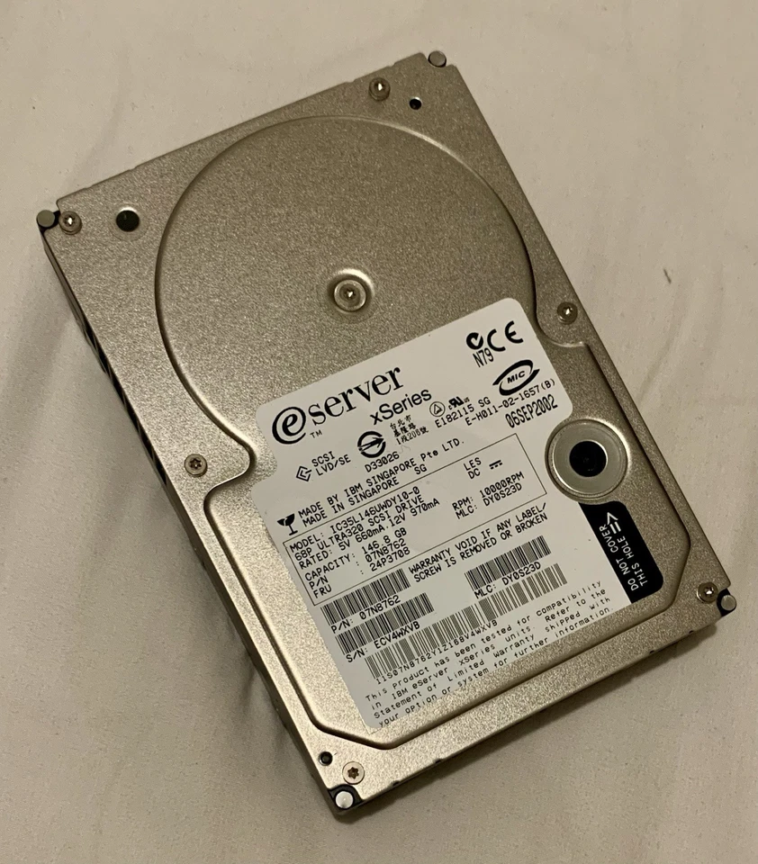 68 Pin HDD - IBM xSeries 07N8762 24P3708 IC35L146UWDY10-0 146 GB U320 SCSI - Image 4 of 4