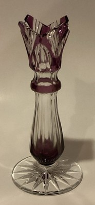 Vintage MCM Amethyst Purple Czech Republic Bohemiae Caesar Crystal Vase