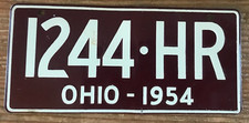 1954 Ohio Mini State License Plate bike / bicycle tag VTG Wheaties Cereal