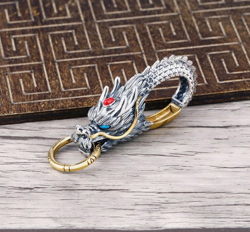 Orecchini a cerchio con drago WONG in argento sterling 925 e
