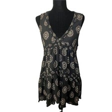 Pol Floral Print Boho Prairie Ruffle Sleeveless High Low Dress Size Small
