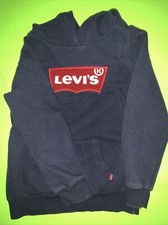 NEW Kid's Levi's Embroidered Batwing Logo Pullover Hoodie Navy Blue Size: M