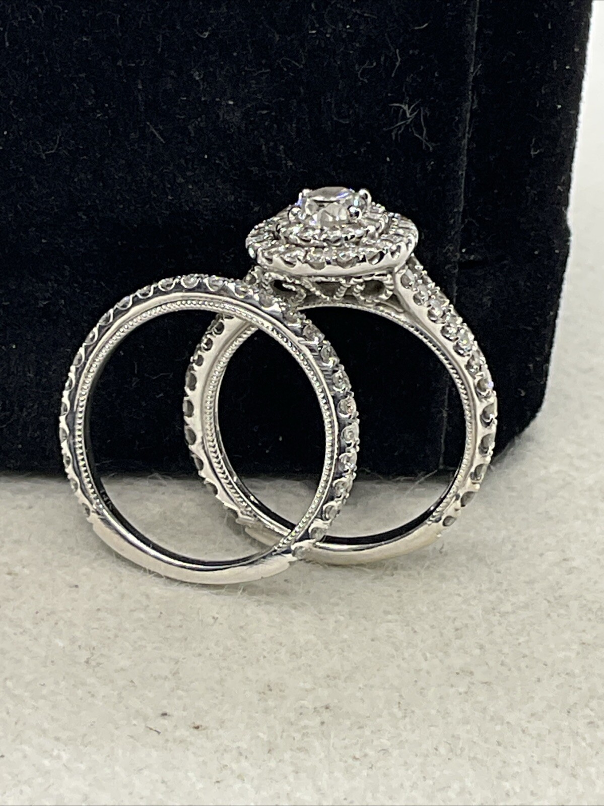 IMPRESSIVE Solid 14K White Gold Oval Diamond w/Ac… - image 18