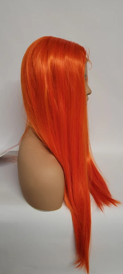 PELUCA RECTA LARGA DELANTERA DE ENCAJE COSPLAY NARANJA NEÓN - MANECONCEPT PREMIUM SINTÉTICA Foto 4 de 4