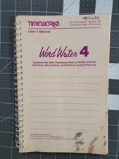 Commodore 64 128 Computer TIMEWORKS User's Manual Word Writer 4