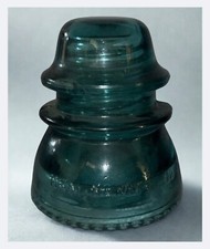 Vintage Hemingray Glass Insulator No 40 Made in USA 4" Green Aqua Drip Points