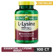 Spring Valley L-lysine Tablets 1000 mg 100 Tablets